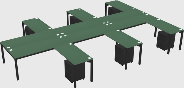Shared l-shaped desk