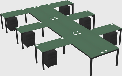 Shared l-shaped desk