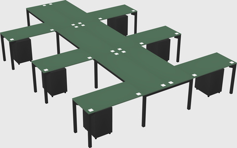 Shared l-shaped desk