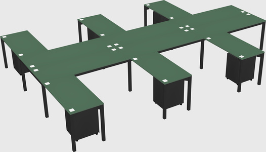 Shared l-shaped desk