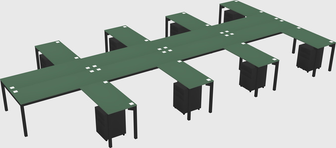 Shared l-shaped desk