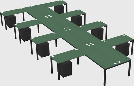 Shared l-shaped desk