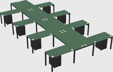 Shared l-shaped desk