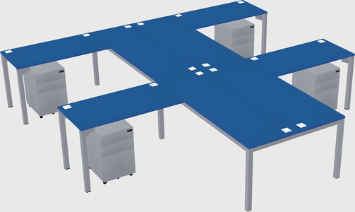 Shared l-shaped desk