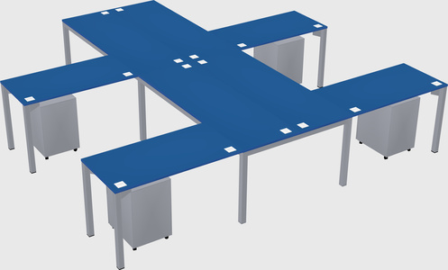 Shared l-shaped desk
