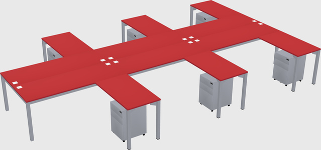 Shared l-shaped desk