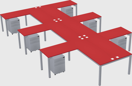 Shared l-shaped desk
