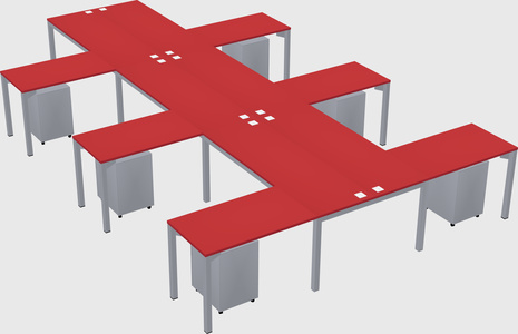 Shared l-shaped desk