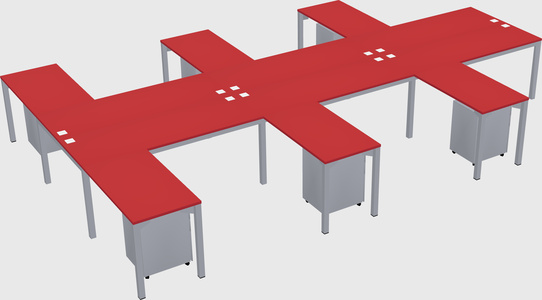 Shared l-shaped desk