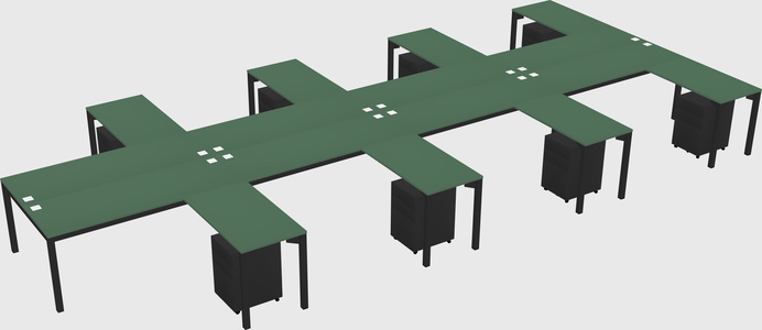 Shared l-shaped desk