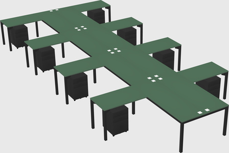 Shared l-shaped desk