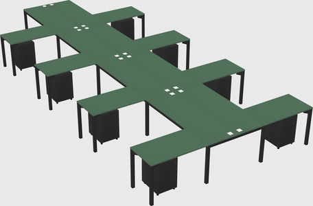 Shared l-shaped desk
