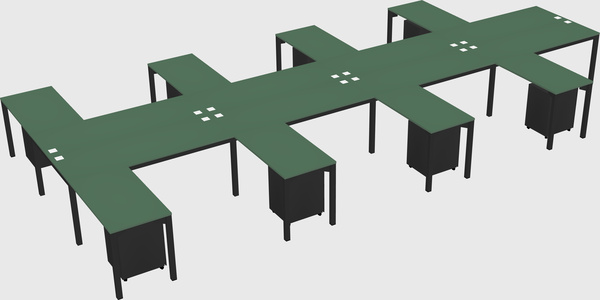 Shared l-shaped desk