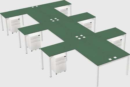 Shared l-shaped desk