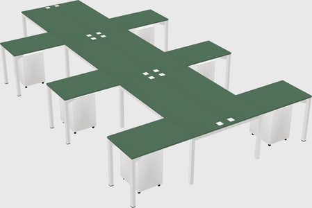 Shared l-shaped desk