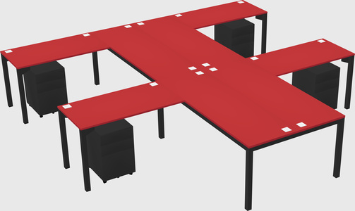 Shared l-shaped desk
