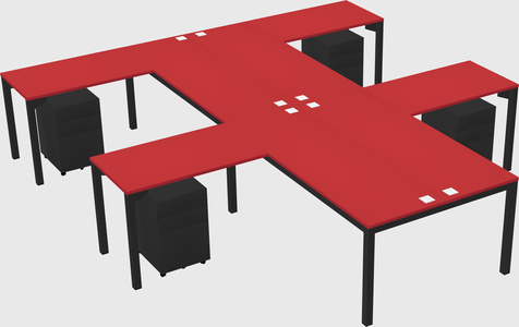 Shared l-shaped desk