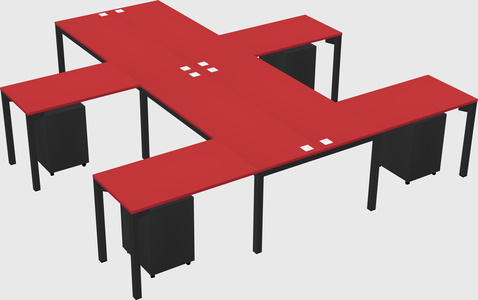 Shared l-shaped desk