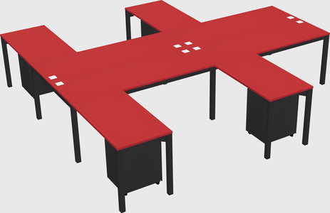 Shared l-shaped desk