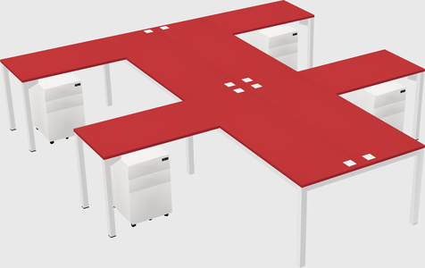 Shared l-shaped desk