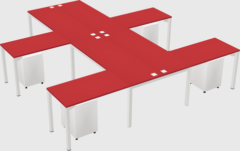 Shared l-shaped desk
