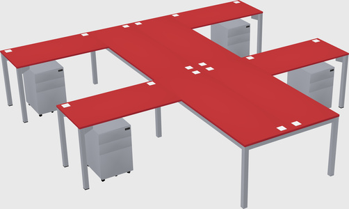 Shared l-shaped desk