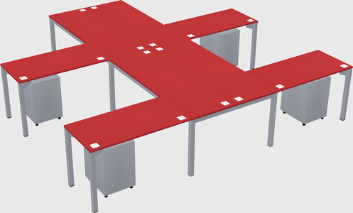 Shared l-shaped desk