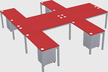 Shared l-shaped desk