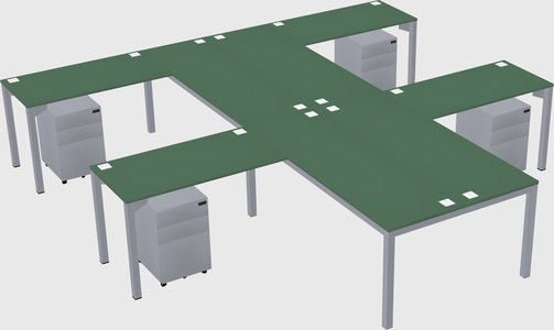 Shared l-shaped desk