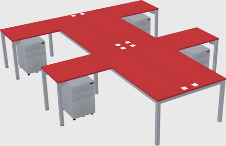 Shared l-shaped desk