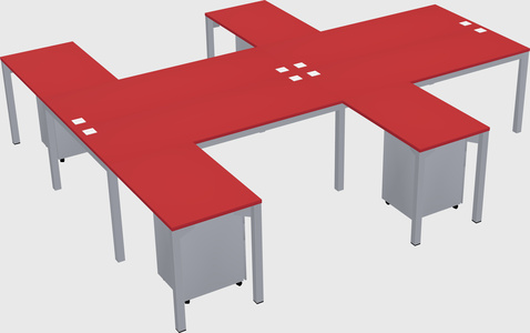 Shared l-shaped desk
