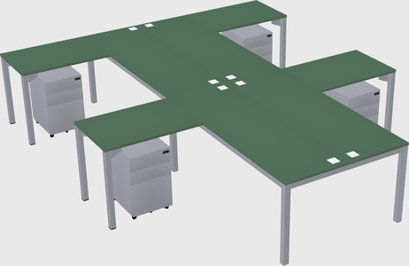 Shared l-shaped desk