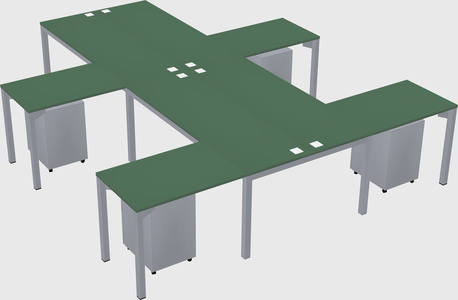 Shared l-shaped desk