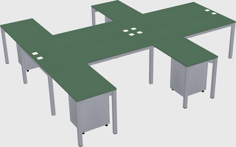 Shared l-shaped desk
