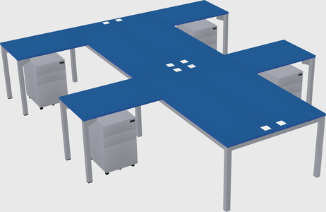 Shared l-shaped desk