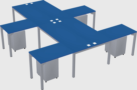 Shared l-shaped desk