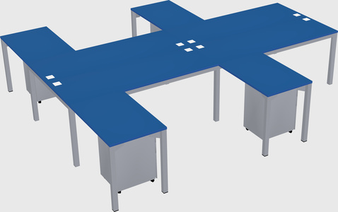 Shared l-shaped desk