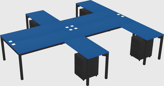 Shared l-shaped desk