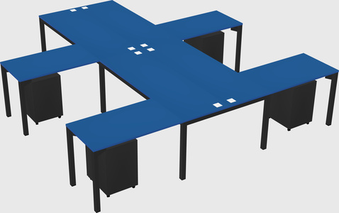 Shared l-shaped desk