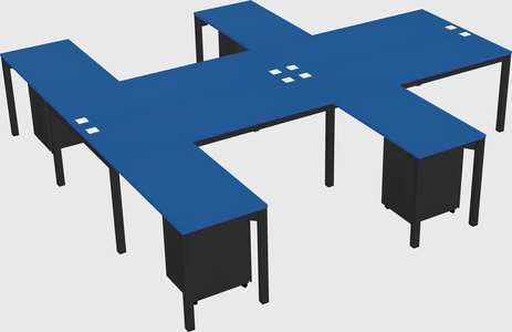 Shared l-shaped desk