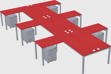 Shared l-shaped desk