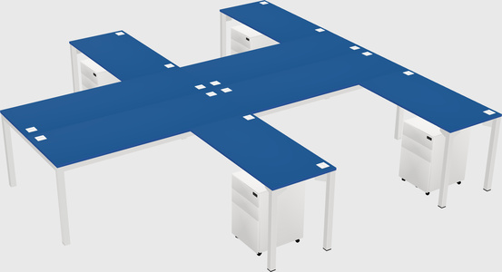 Shared l-shaped desk