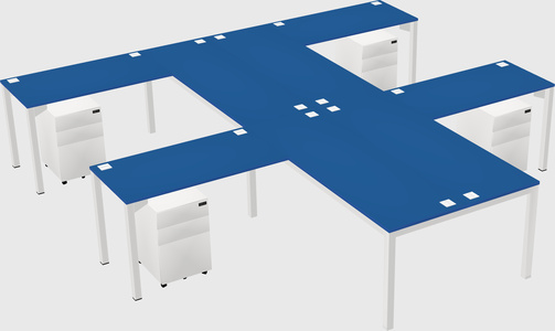 Shared l-shaped desk