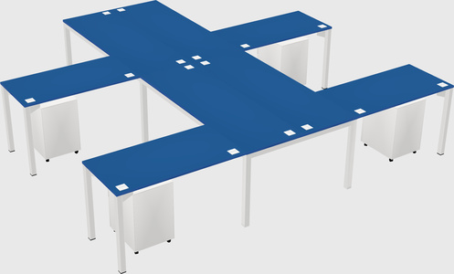 Shared l-shaped desk