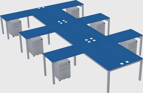 Shared l-shaped desk