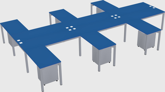 Shared l-shaped desk