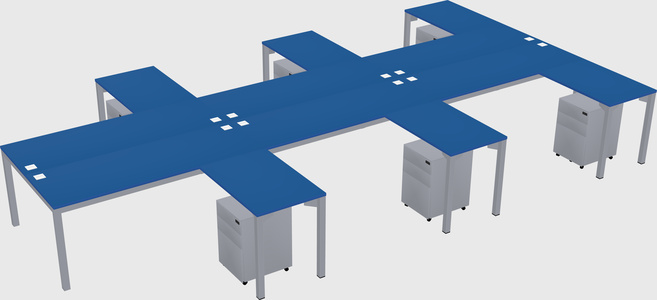 Shared l-shaped desk