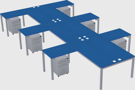 Shared l-shaped desk