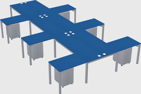 Shared l-shaped desk