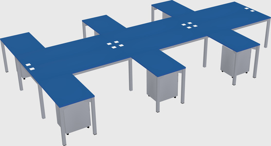 Shared l-shaped desk